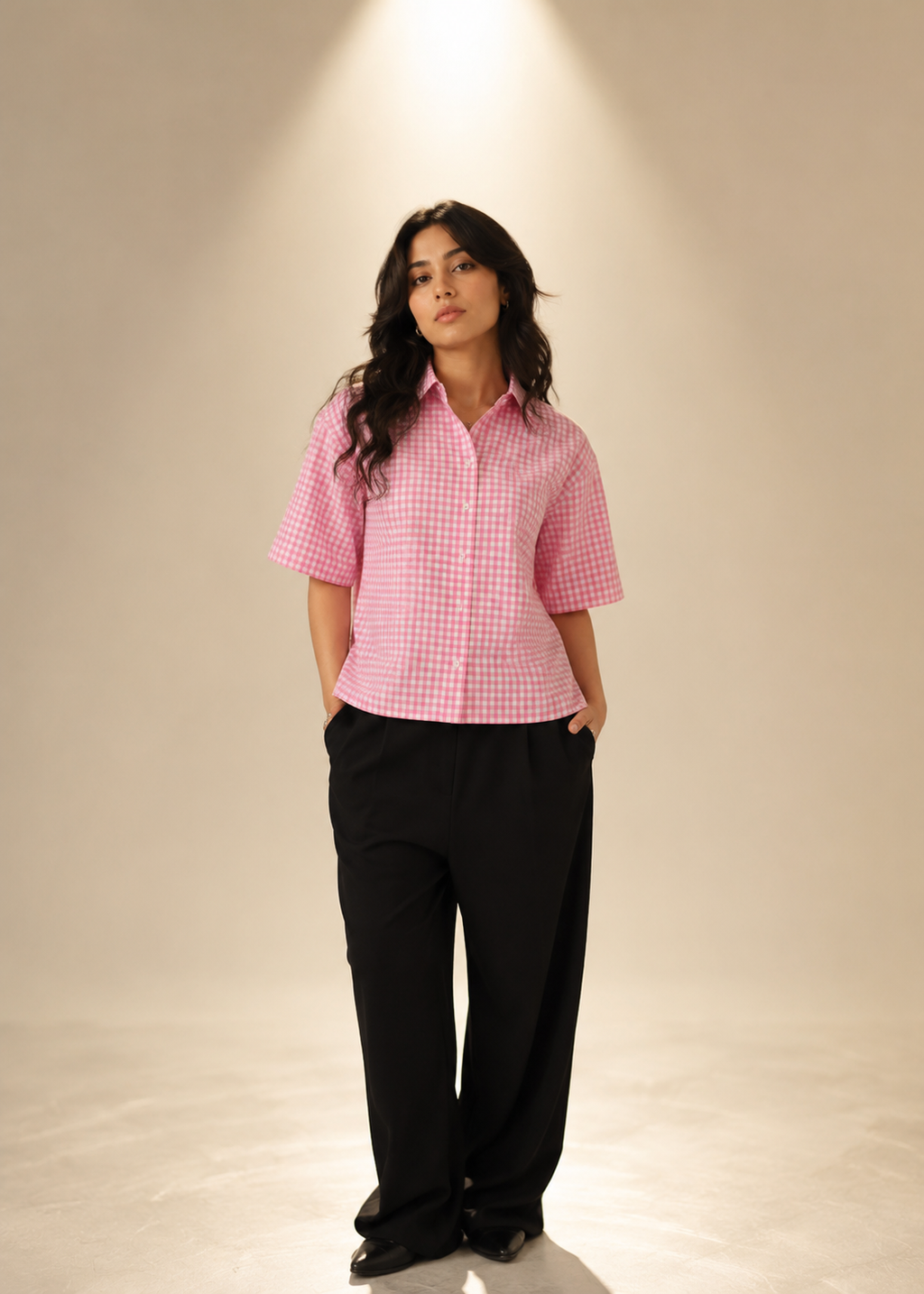 Pink Gingham Shirt