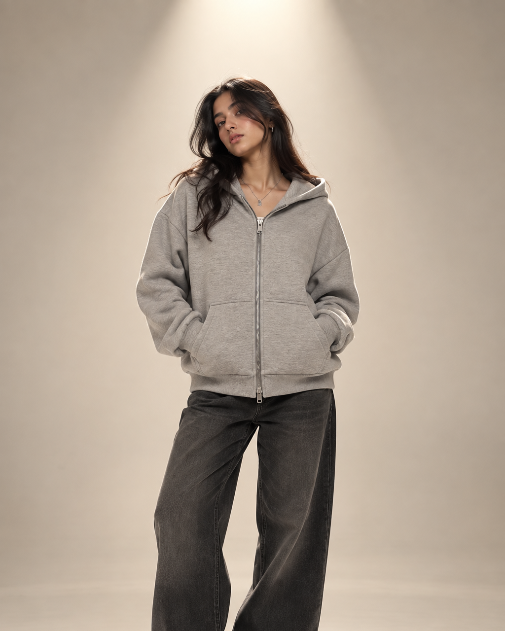 Grey Double Zip
