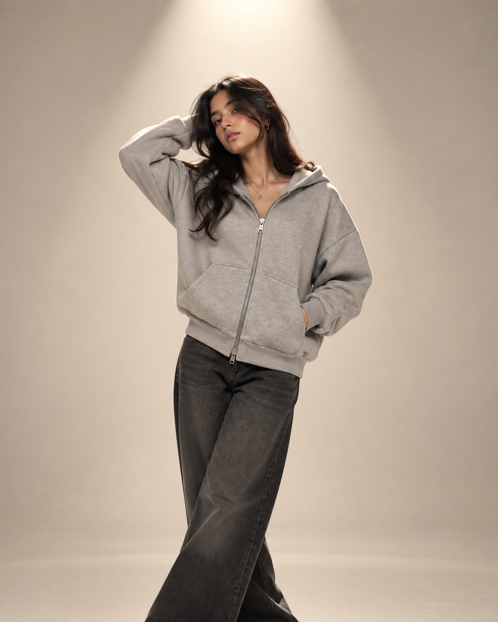 Grey Double Zip