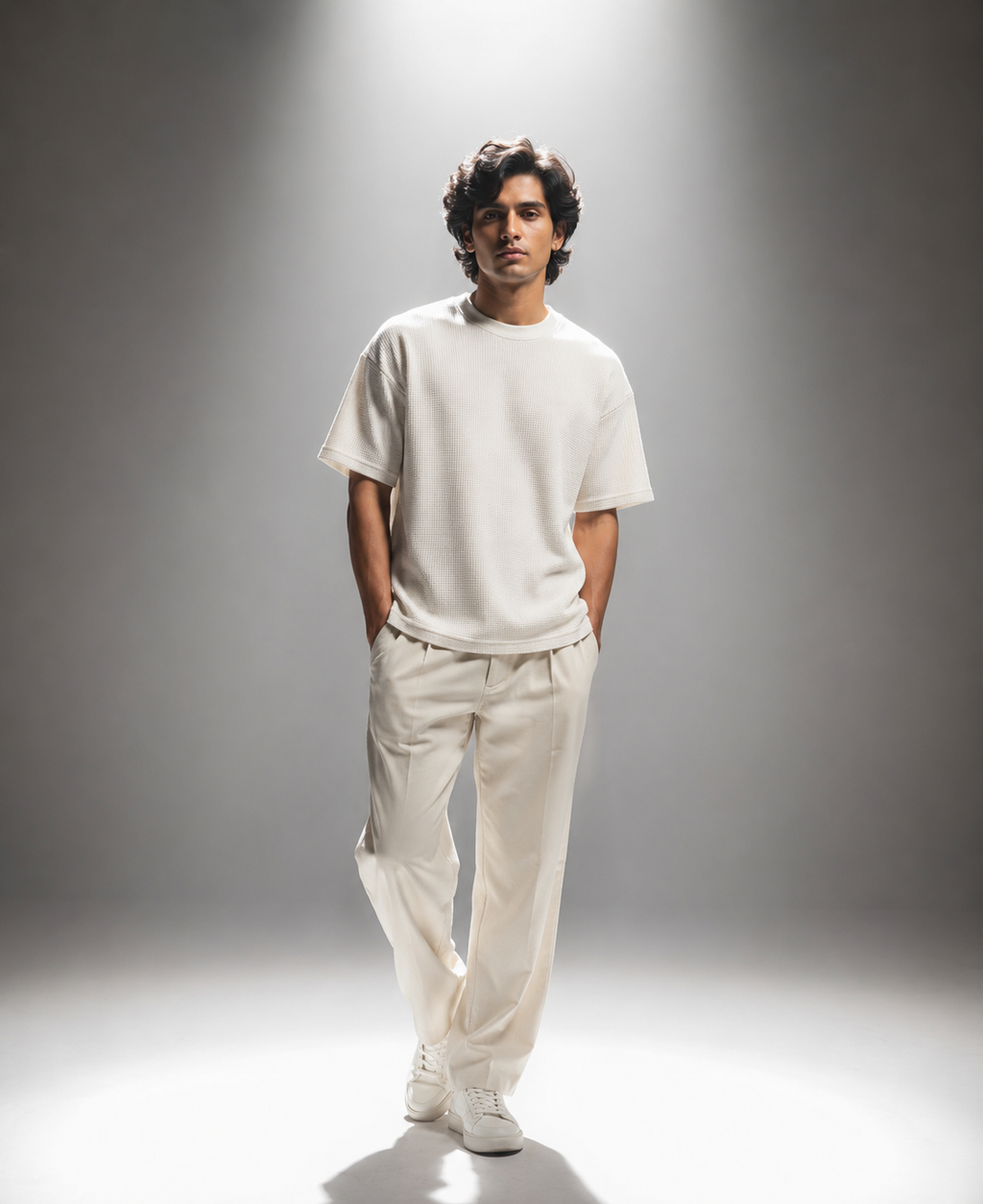SOLN White Waffle Knit Tshirt