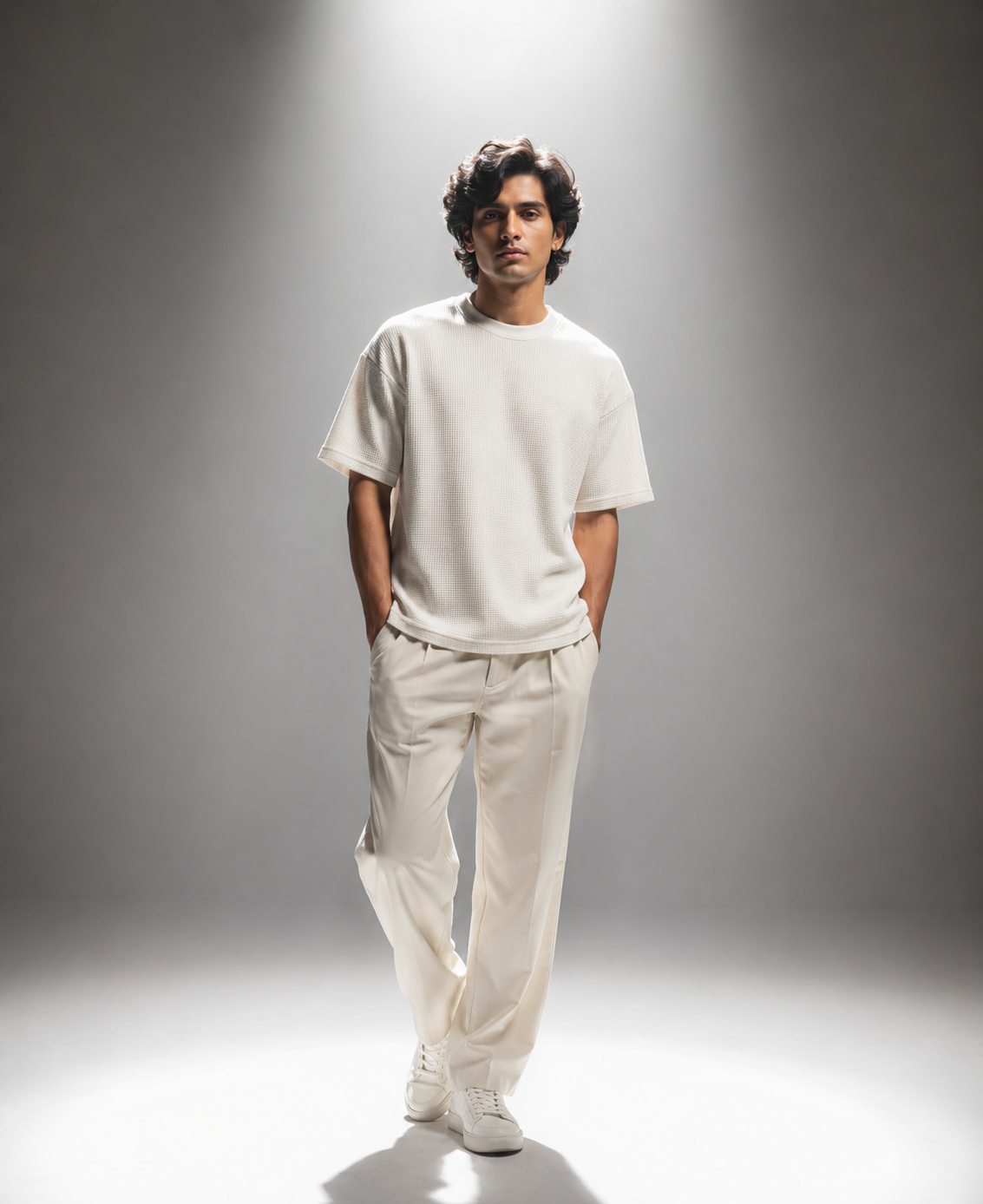 SOLN White Waffle Knit Tshirt