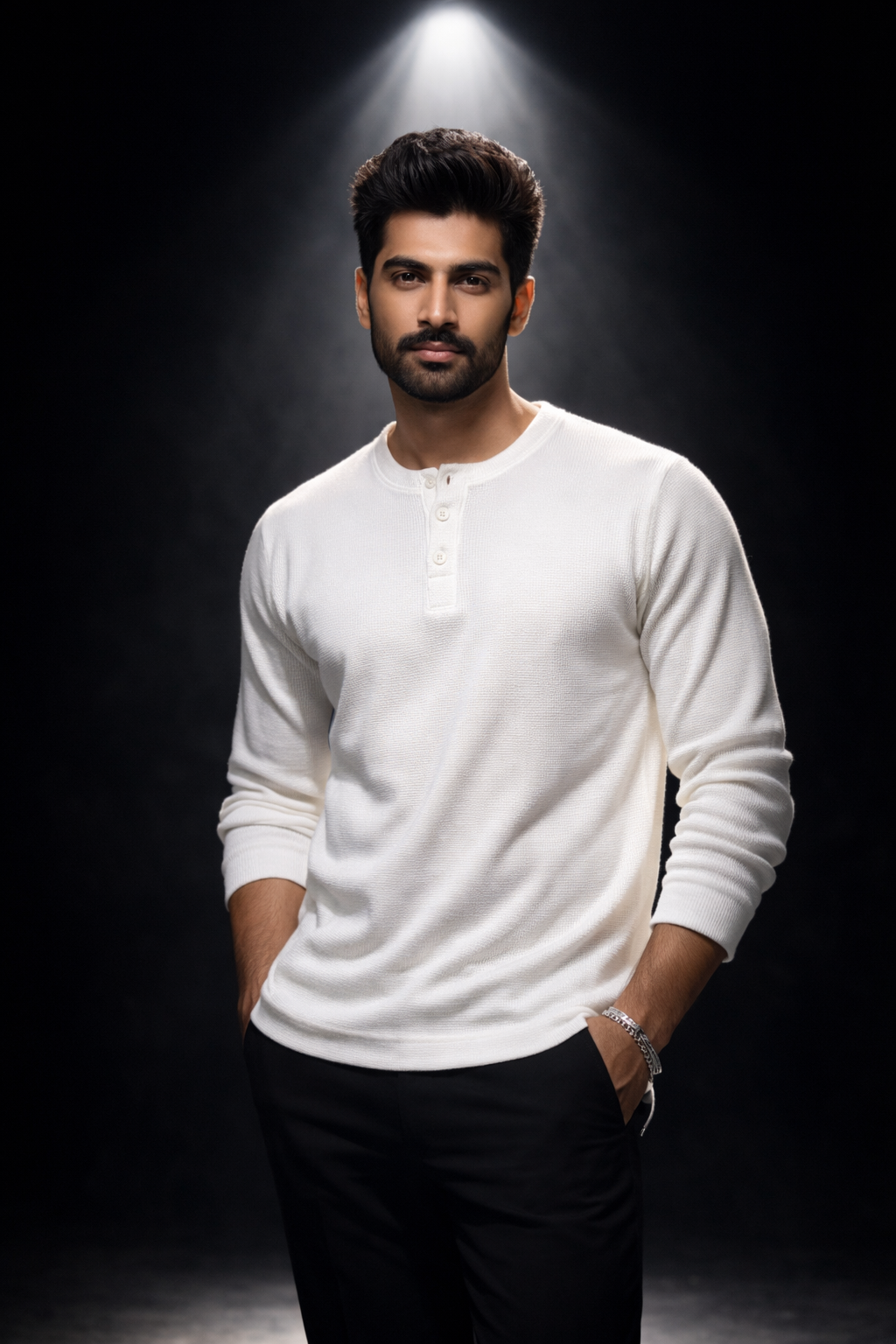 SOLN White Henley