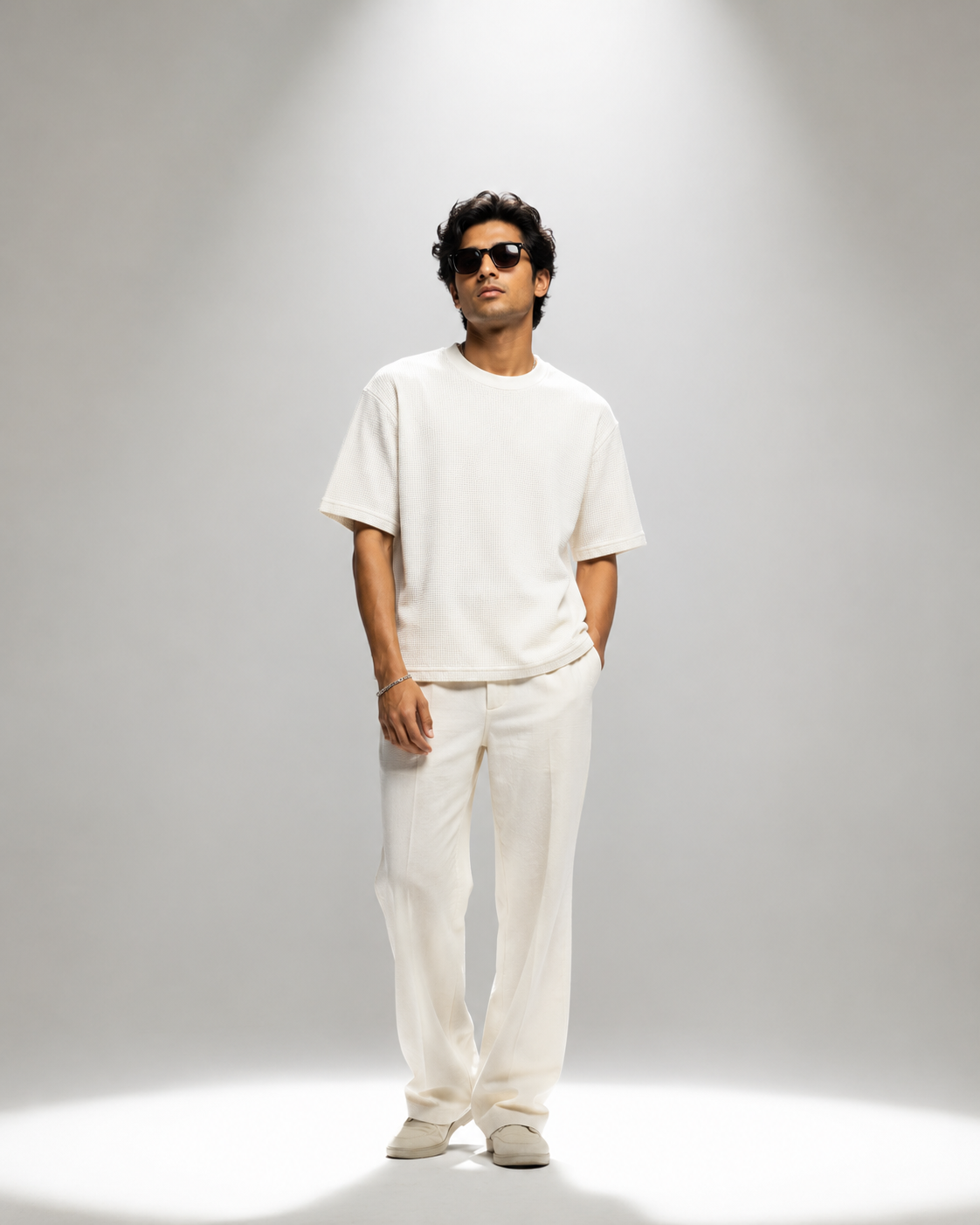 SOLN White Waffle Knit Tshirt