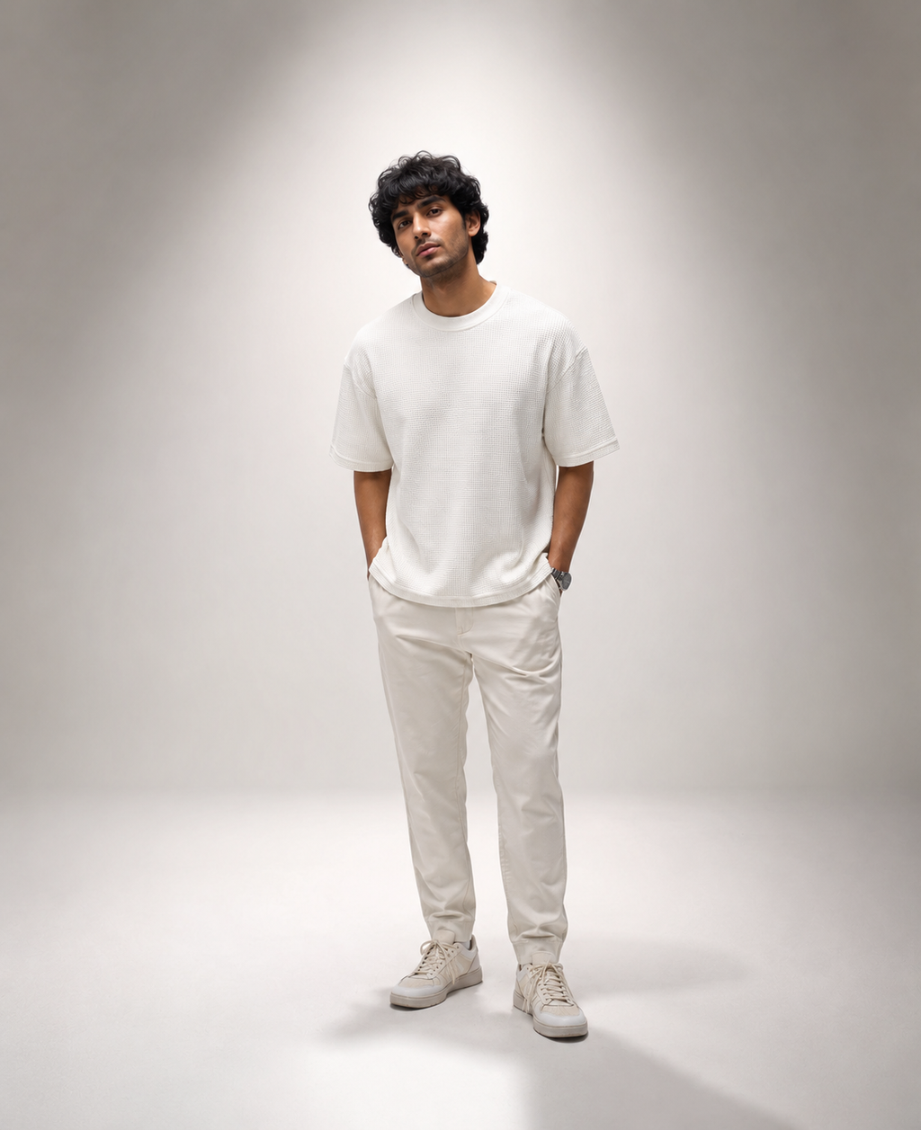 SOLN White Waffle Knit Tshirt