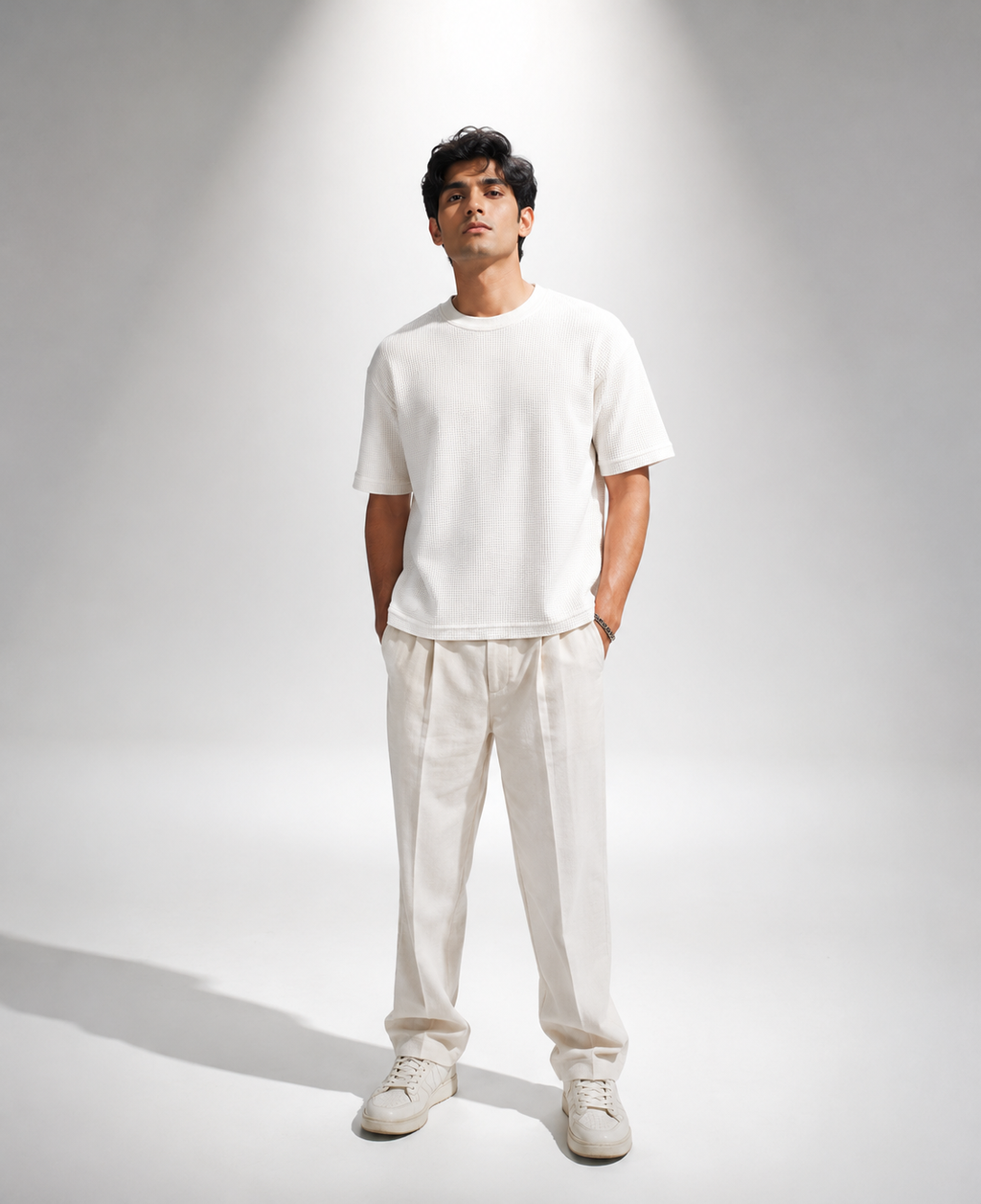 SOLN White Waffle Knit Tshirt