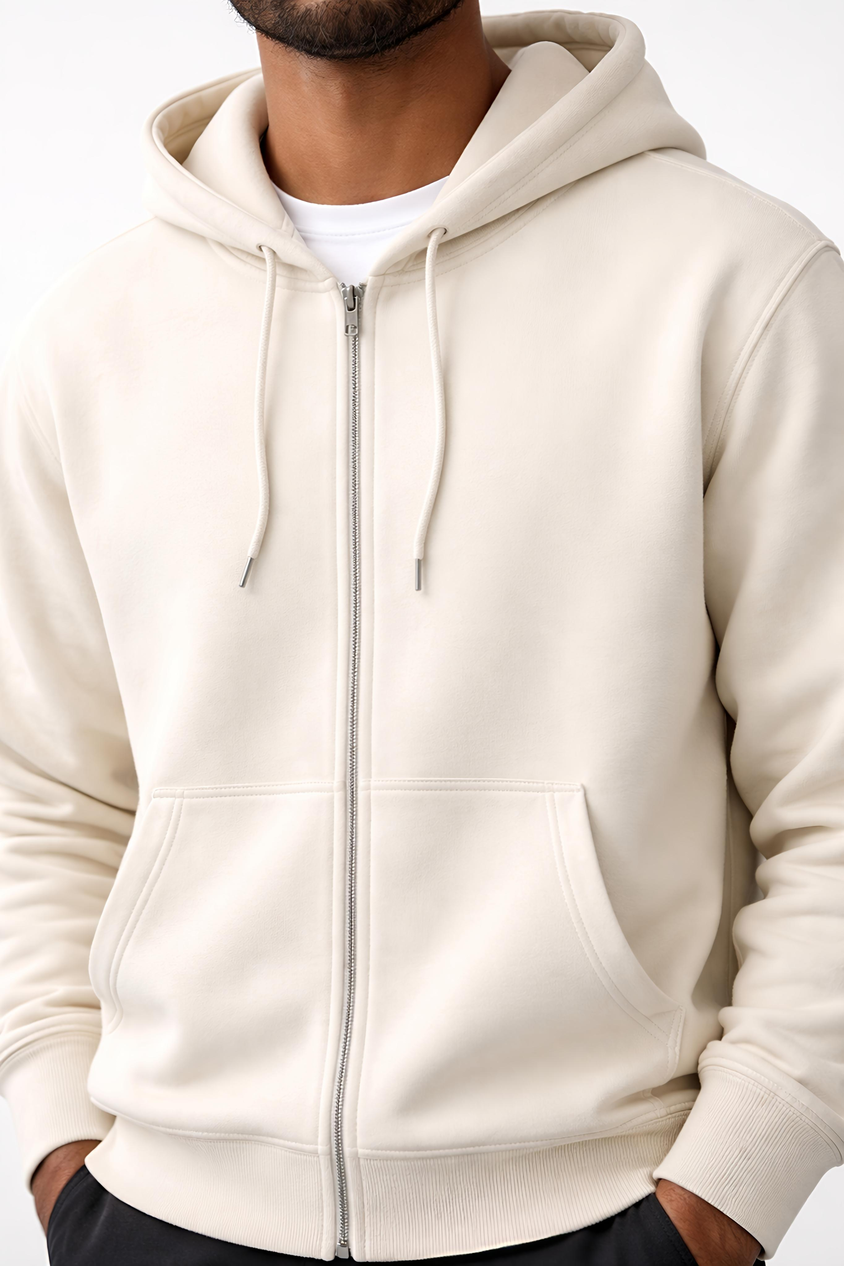 SOLN Off White Zip Up